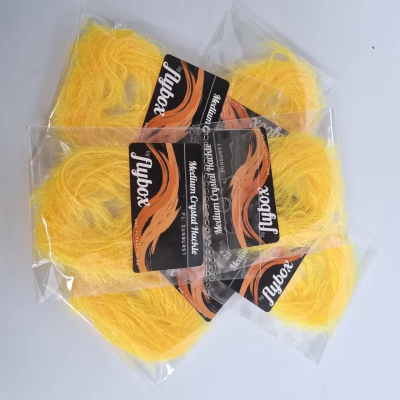 Flybox Medium Crystal Hackle in Fl.Sunburst-1